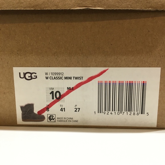 UGG CLASSIC MINI TWIST SUEDE / SHEEPSKIN ANKLE BOOTS -MOLE BROWN -US 10 - Picture 9 of 9